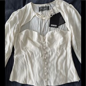Reformation Cream Button-Up Blouse